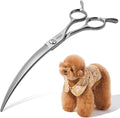 Professional 45°Curved Grooming Scissors for Dogs 7.0 in Big Arc Curved Shears for Professional Groomer Japan VG10 High-carbon Steel Right Hand Matte