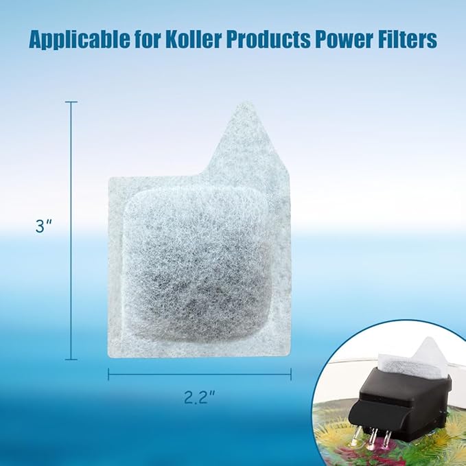 12-Pack XS Filter Cartridges for Aquarium, Replacement Cartridge for Koller Products Fish Tanks