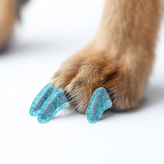 100pcs Dog Nail Caps Claw capsCover with Glue and Applicators (XXL About. Weight: 60-140 pounds)