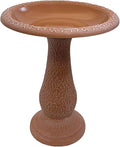 Tierra Garden Birdbath for Outdoors - 24" Terra Cotta Fiber Clay Bird Bath Bowl and Stand, Easy Assembly UV-Resistant Bird Baths for Outside, Outdoor Decor Pedestal Birdbaths, Garden Decor for Outside