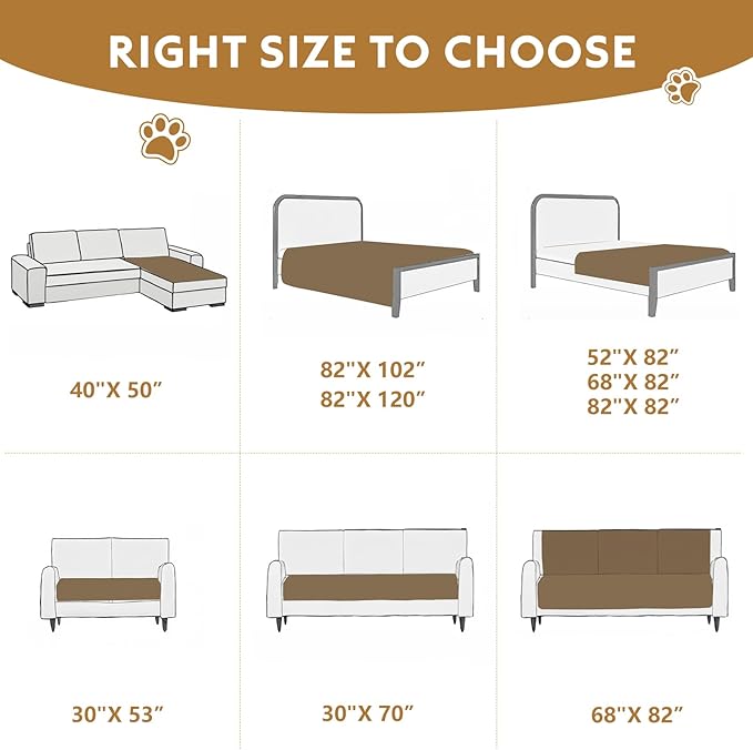 100% Double-Sided Waterproof Blanket, Couch Cover for Dogs Washable, Reversible Dog Bed Cover.(Dark＆Light Grey, 82 X 82 Inch - 1 Pack)