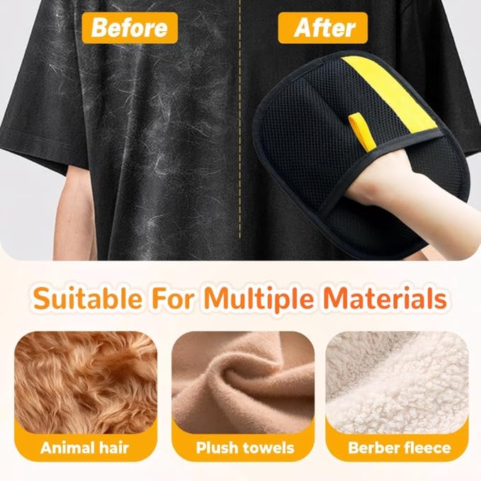 2 Pcs Pet Hair Remover Glove, Cat & Dog Reusable Electrostatic Gloves Pet Hair 2025 New Upgrade,Grooming Pet Hair Remover Tool, Reusable Quick De-Shedding Gloves for Couch、 Clothing、Carpet,、Car Seats