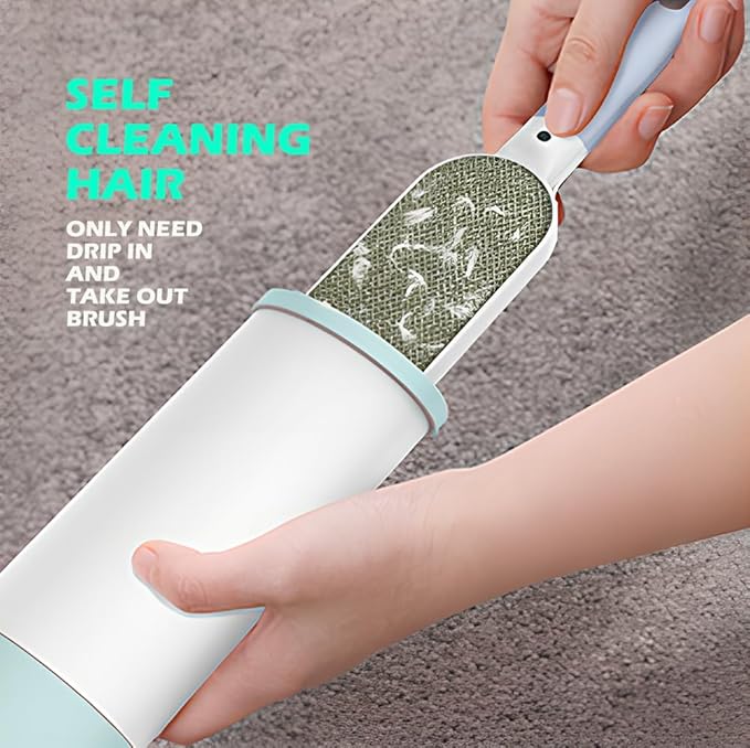 Lint Brushes for Clothes, Cat Dog Hair Remover for Lundary, Self-Cleaning Lint Remover for Bed Sofa Coat, Best Hair Cleaning Brushes Better Than Lint Roller (Large Blue)