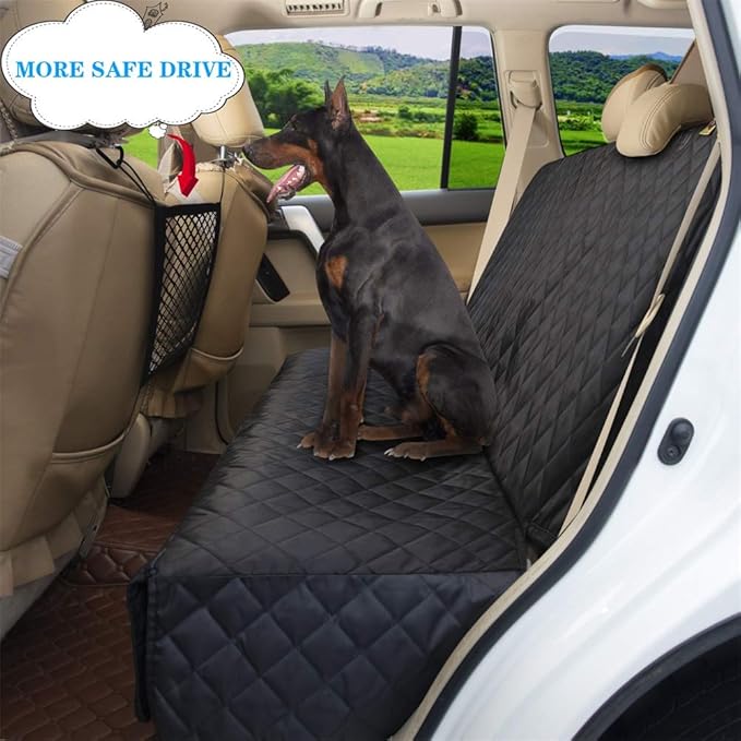 Deluxe More Durable Waterproof Backseat Protector, High Heat Resistant and Nonslip Back Seat Cover for Dogs Kids, Universal Size Fits Cars, Trucks, SUVs