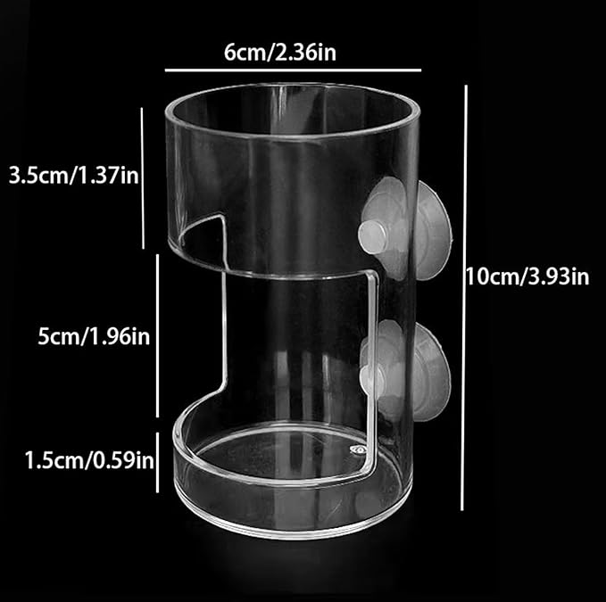 1 Pcs Fish Tank Feeding Tray with Suction Cup, Acrylic Feeding Tube Fish Food Holder, Automatic Fishing Feeder Aquarium Tank Divider Supplies, Breeder Box for Aquarium Accessories (Round)