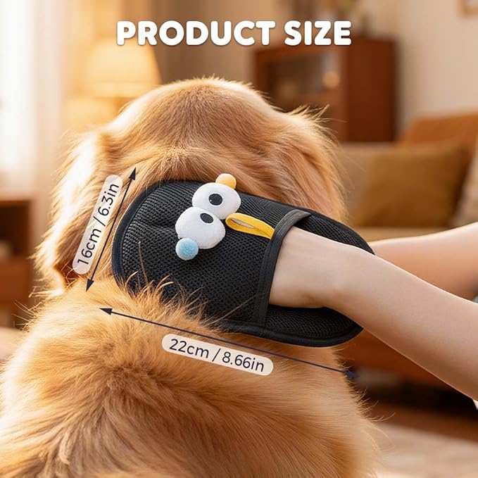 Pet Hair Removal Glove for Cats & Dogs, Upgraded Five-Finger Electrostatic Pet Hair Gloves,Laundry, Couch, Carpet (2)