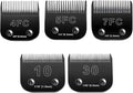 10 Blades Dog Grooming Blades Compatible with Andis/Oster A5/Wahl KM-10 Series Dog Clippers,Detachable Clipper Replacement Blade,Black (5PCS Black-#10+30+4FC+5FC+7FC)
