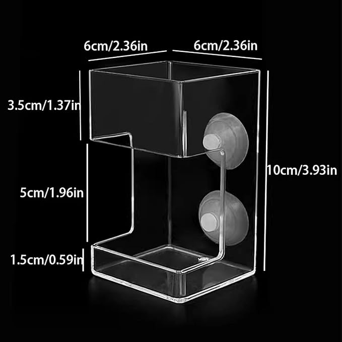 1 Pcs Fish Tank Feeding Tray with Suction Cup, Acrylic Feeding Tube Fish Food Holder, Automatic Fishing Feeder Aquarium Tank Divider Supplies, Breeder Box for Aquarium Accessories (Round)