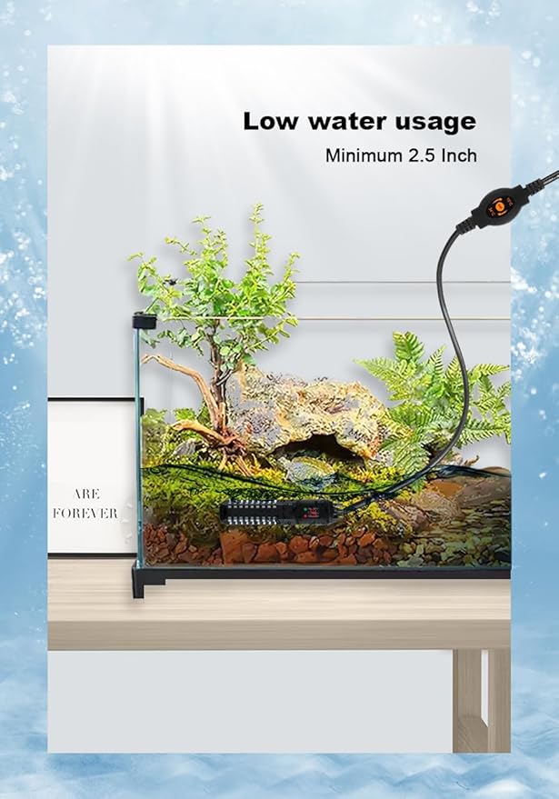 100W Aquarium Heater, Adjustable Thermostat Fish Tank Heater | Auto Shut-Off, Explosion-Proof for Fresh & Saltwater