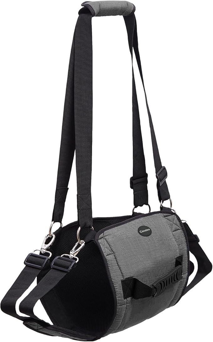 COODEO Dog Carry Sling, Emergency Backpack Pet Legs Support & Rehabilitation Dog Lift Harness for Nail Trimming, Dog Carrier for Senior Dogs Joint Injuries, Arthritis, Up and Down Stairs(L, Black)