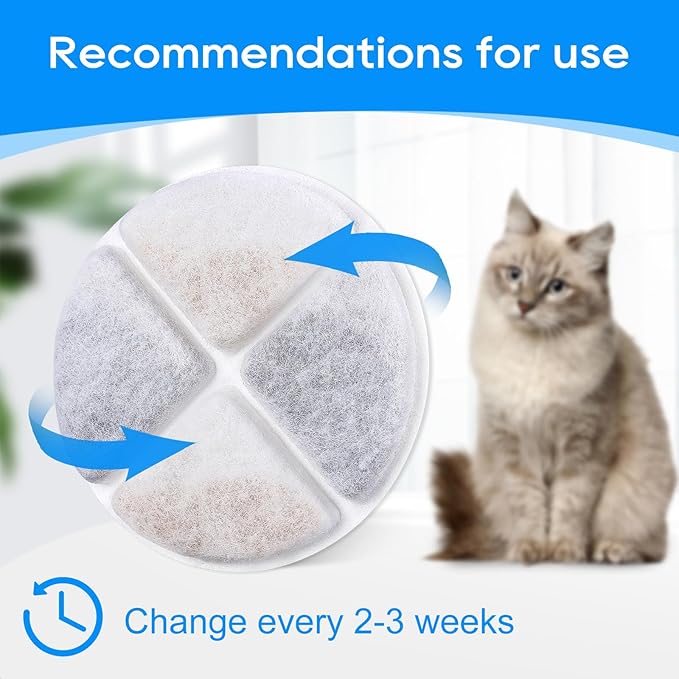 12 Pack Cat Water Fountain Filters, Filter Replacement Compatible with 101oz Cat Pet Water Fountains