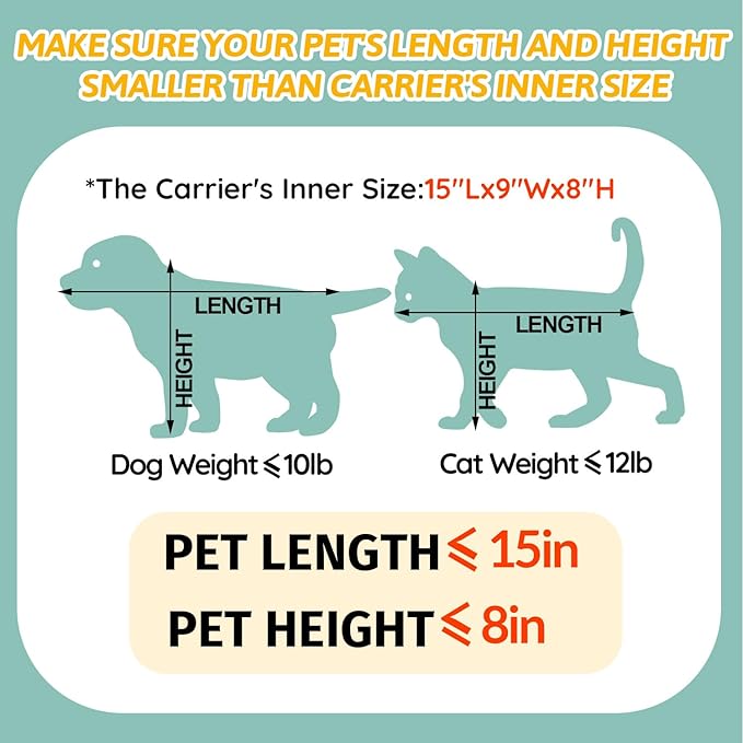 Petskd Pet Carrier 17x11x9.5 Alaska Airline Approved,Pet Travel Carrier Bag for Small Cats and Dogs, Soft Dog Carrier for 1-10 LBS Pets,Dog Cat Carrier with Safety Lock Zipper(Black)