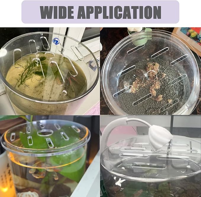 1 Pcs Fish Tank Top Cover, Aquarium Cover Lid, Acrylic Aquarium Anti-Jumping Lid with Hole to Prevent Fish, Reptiles and Turtles from Jumping Out of The Tank, Thick 3mm (Diameter 7.8inches)
