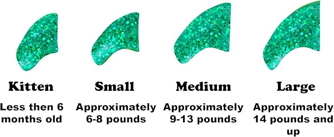 100 Pack Soft Nail Caps for Cat Claws Seafoam Glitter Kitten