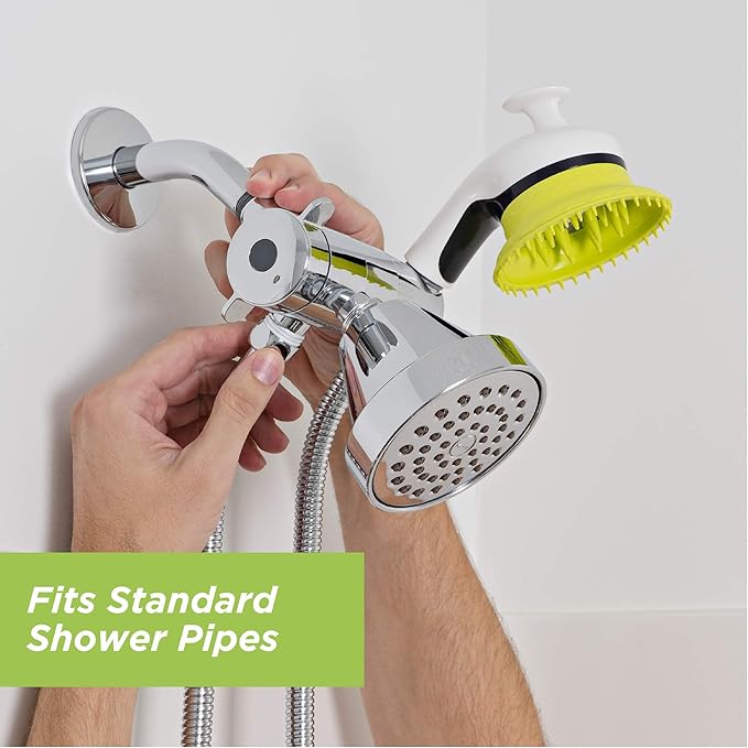 Wondurdog Indoor and Outdoor Dog Wash Kit for Shower and Garden Hose with Splash Shield and Rubber Scrubbing Attachment. Fast and Easy Dog Bathing and Cleaning. Pet Grooming for Long and Short Hair