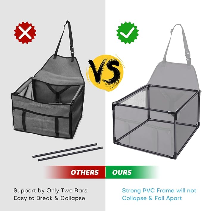 Small Dog Car Seats for Small Dogs,Portable Puppy/Pet Car Booster Seat with Clip-On Leash and Mesh Window for Small Pet Up to 11 lbs