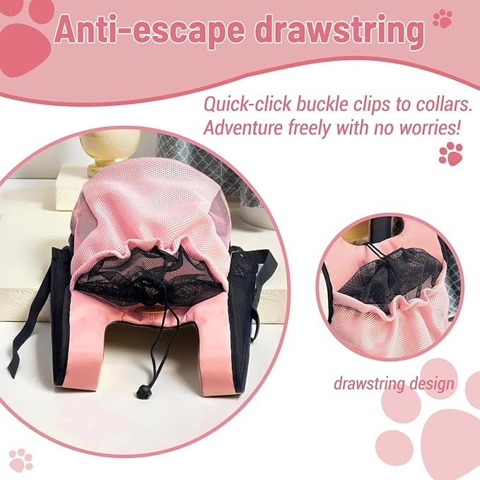 Cat Backpack Front Carrier for Small Dogs - Lightweight Pet Backpack Carrier for Travel, Hiking, Cycling & Outdoor (Black, Medium)