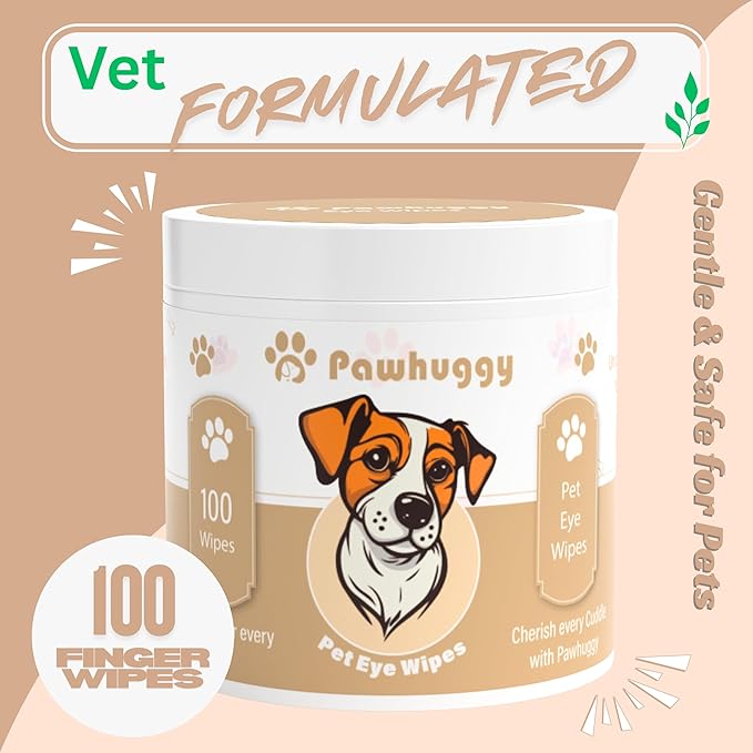 100 Wipes - Pet Eye Wipes - Tear Stain Remover for Dogs & Cats, Puppy Essentials for Pet Parents - Gently Cleans Eyes & Reduces Tear Stains for a Fresh Look, Empathetic Care