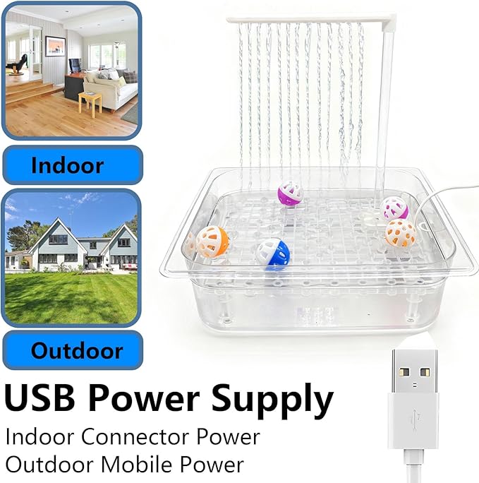 kathson Parrot Bathtub with Pump,Large Automatic Bird Bath Shower Fountain,Parakeet Bath Tub with USB Electric Water Cycle,Bathing Container for Cockatiel,Cockatoo,Lovebird,African Grey,Conure,Budgie