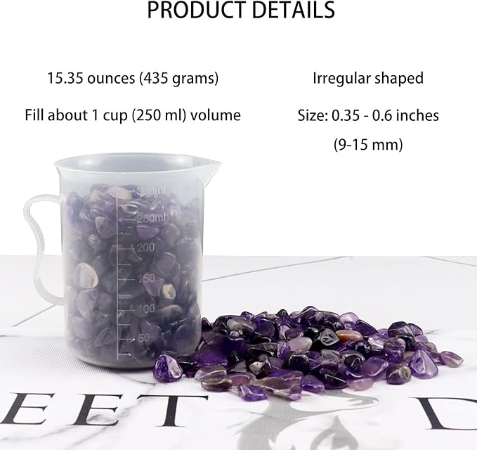 0.96LB Natural Amethyst Aquarium Gravel Vase Filler Crushed Crystal Quartz Succulent Rocks Fish Tank Decor Pebbles Bulk Polished Irregular Shaped - Amethyst