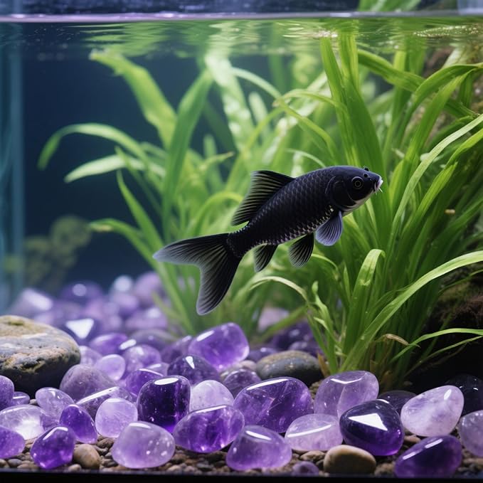 0.96LB Natural Amethyst Aquarium Gravel Vase Filler Crushed Crystal Quartz Succulent Rocks Fish Tank Decor Pebbles Bulk Polished Irregular Shaped - Amethyst