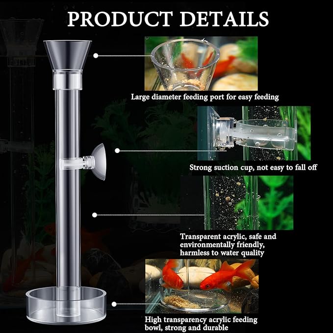 12 Pieces Shrimp Feeder Set 4 Acrylic Tubes & 8 Dishes, Clear Crystal Glass Bowl, Fish Tank Feeding Supplies for Shrimp & Betta, 2 Sizes