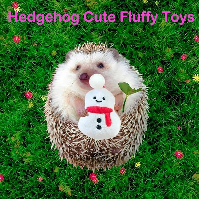 10 pcs Christmas Cute Hedgehog Enrichment Toys Hedgehog Supplies Cage Accessories Small Animal Ball Bell Pet Interactive Stuffed Toys