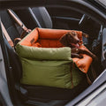 FUNNYFUZZY Dog Car Seat for Medium Sized Dogs, Waterproof 3 in 1 Soft Leather Dog Car Bed for Travel and Home,Portable and Safety,Fits Pets Up to 35 lbs(Green)