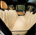 Plush Paws Products Premium Rear Car Seat Protector w/ Hammock | Washable & Waterproof Back Seat Dog Cover for Car, Truck, & SUV | Nonslip, Tear Resistant Pet Seat Cover | Small Tan