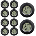 10 Pack Mini Hygrometer Thermometer - Digital Hygrometer Gauge LCD Monitor Temperature Humidity Meter Indoor Room Round Humidity Temperature Gauge for Greenhouse Home Kitchen
