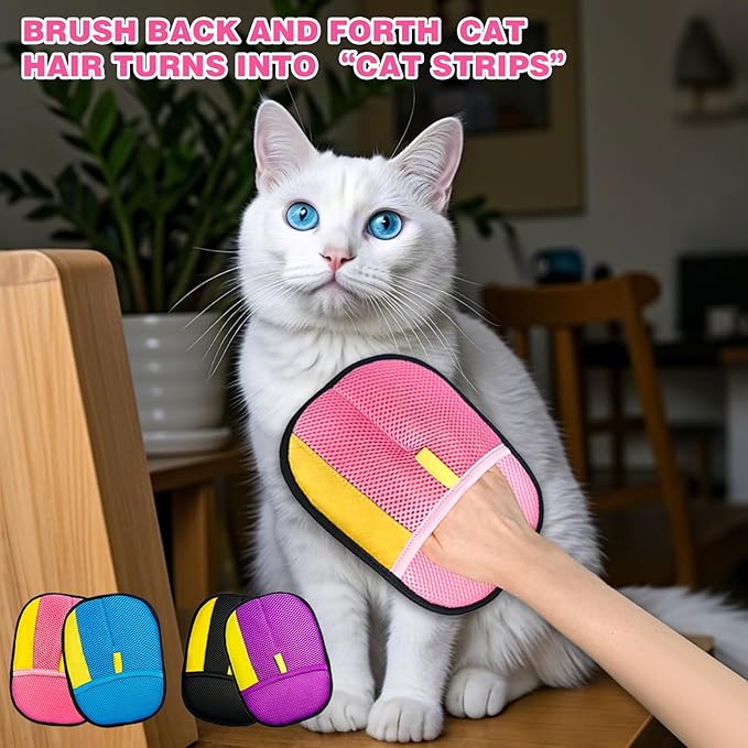 4PCS Upgraded Pet Hair Removal Gloves for Dogs & Cats, Pet Hair Removal Glove, Reusable Electrostatic Pet Hair Glove with Pet Hair Remover, Thickened Pet Hair Mitt for Clothing,Couch, Carpet, Car Seat