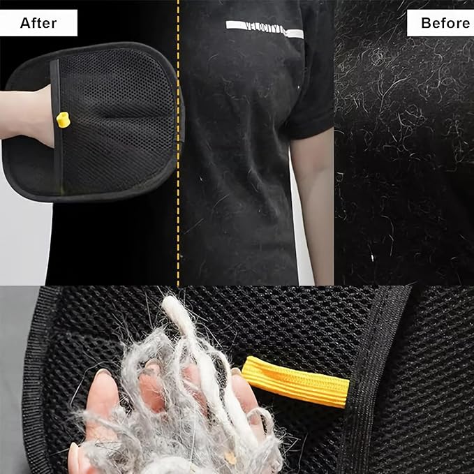 Pet Hair Removal Glove Reusable Anti Static Pet Fur Remover Glove for Furniture Clothes Bedding and More for Dogs and Cats Multi Surface Hair Cleaner Tool (2 pcs)