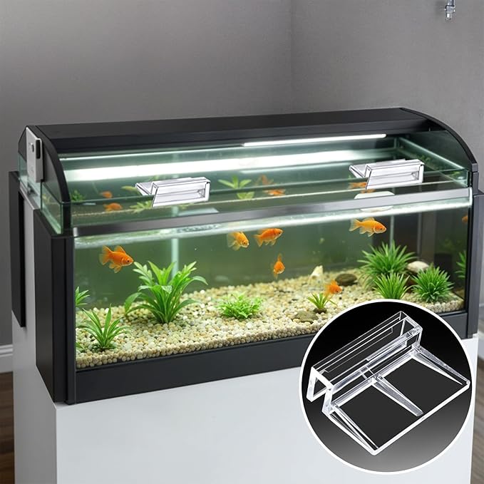 10Pcs Acrylic Aquarium Cover Clips, 6mm Clear Fish Tank Lid Holder for Rimless Aquarium Top Cover, Lids Hood Support Holder Glass Fish Tank Top Clip