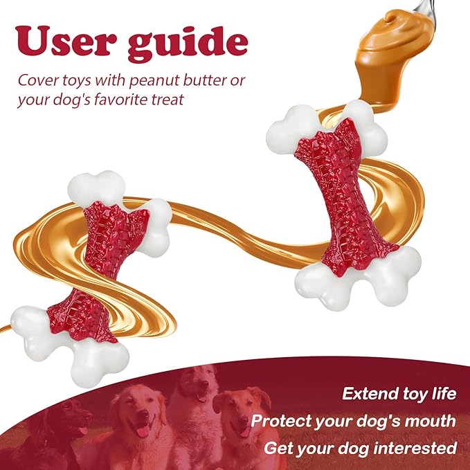 10-Pack Tough Dog Toys, Toys for Aggressive Chewers Large Breed, Chew Dogs, Bone Toy Nylon Dogs Almost Indestructible