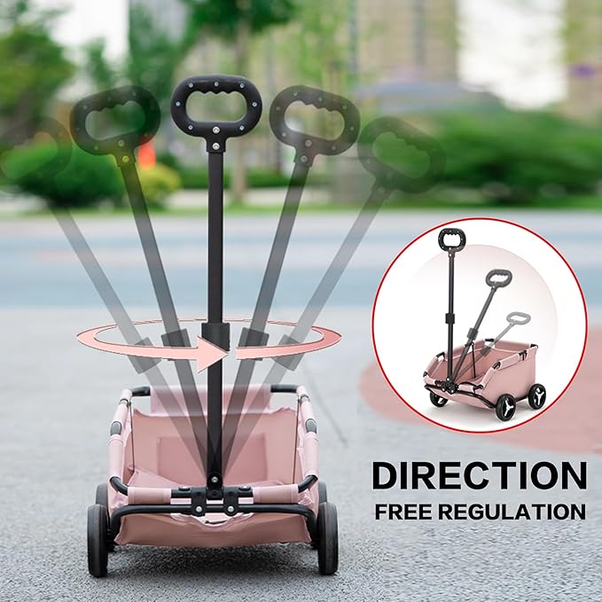 Dog Stroller 4 Wheels Folding Dog Cart Pet Stroller for Travelling Shopping Walking Playing for Small Dogs Cats, Up to 13.2lbs