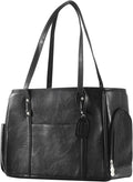 Fashion Dog Carrier Purse, Premium Leather Cat Carrier Bag, Airline Approved Soft Sided Pet Travel Tote Bag with Pockets Black