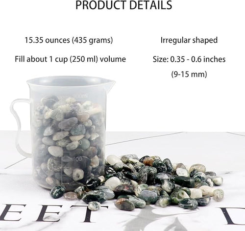 0.96LB Natural Pebbles Crushed Stones Aquarium Gravel Succulent Rocks Vase Filler Fish Tank Decorative Polished Bulk Irregular Shaped - Aquatic Agate