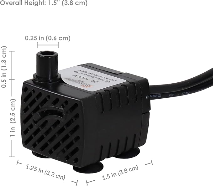 Sunnydaze 40 GPH Submersible Water Pump – 12V Small Fountain Pump with Adjustable Flow, 6-Color LED Light & Transformer for Fountains, Bird Baths, Aquariums