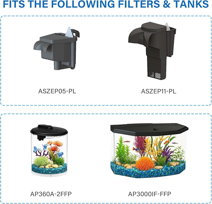 12-Pack XS Filter Cartridges for Aquarium, Replacement Cartridge for Koller Products Fish Tanks