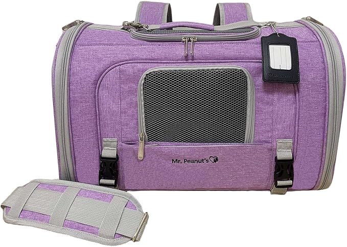 Mr. Peanut's Monterey Series Airline Compliant Horizontal Backpack Pet Carrier (Lavender)