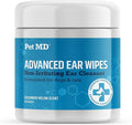 Pet MD Cat and Dog Ear Cleaner Wipes - Advanced Otic Veterinary Ear Cleaner Formula - Dog Ear Infection Treatment - 100 Count