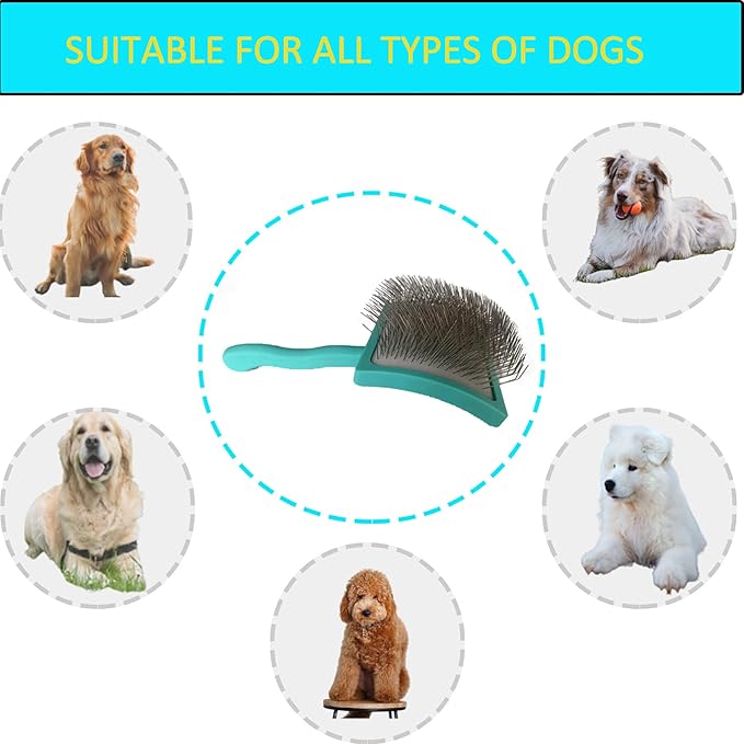 Extra Long Pin Slicker Brush for Dog-Slicker Brush for Dogs Goldendoodles,Large Firm Deshedding Pet Undercoat Grooming Tool