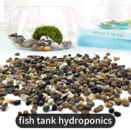 10LB Aquarium Gravel, 1/4" Pea Gravel for Fish Tank, Small River Rocks for Garden Decoration, Landscaping, Vase Filling, Flower Pot Paving(4-8MM)