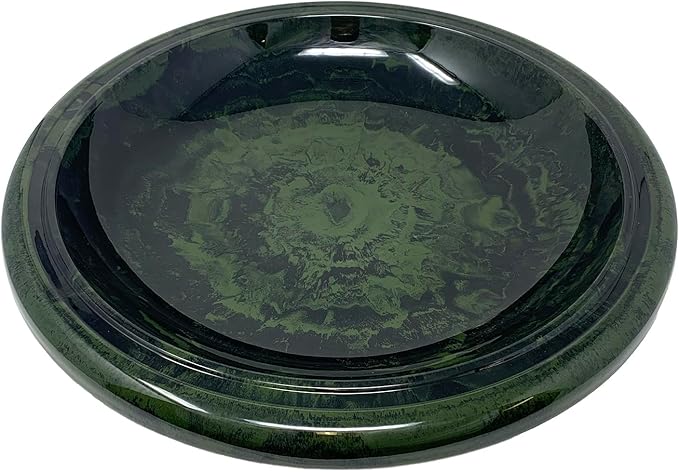 Birdbath for Outdoors - 24"x19" Green Fiber Clay Bird Bath Bowl and Stand, Easy Assembly UV-Resistant Bird Baths for Outside, Outdoor Decor Pedestal Birdbaths, Garden Decor for Outside