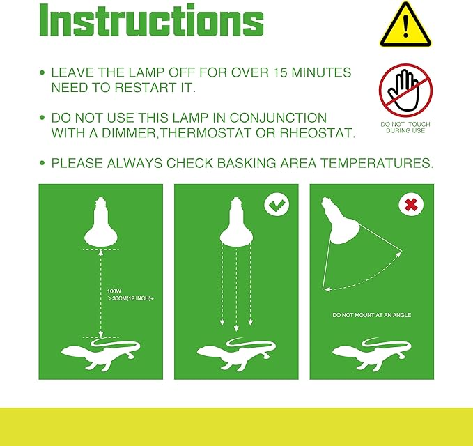 100W Heat UVA UVB Reptile Light, Full Spectrum Self-Ballasted Vapor Basking Sunlight Bulb for Reptile and Amphibian Use E26 1 Pack