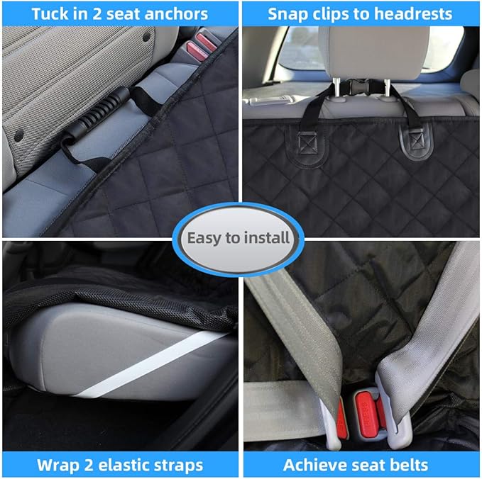 Deluxe More Durable Waterproof Backseat Protector, High Heat Resistant and Nonslip Back Seat Cover for Dogs Kids, Universal Size Fits Cars, Trucks, SUVs