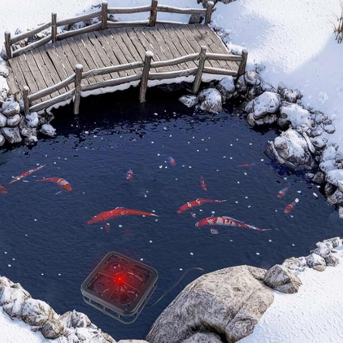 1000Watts Pond De-icer,Winter Survival Solution for Outdoor Pond Fish,Thermostatic controll Heater with Floating and Diving Modes,Keep Ponds from Freezing Over in Winter
