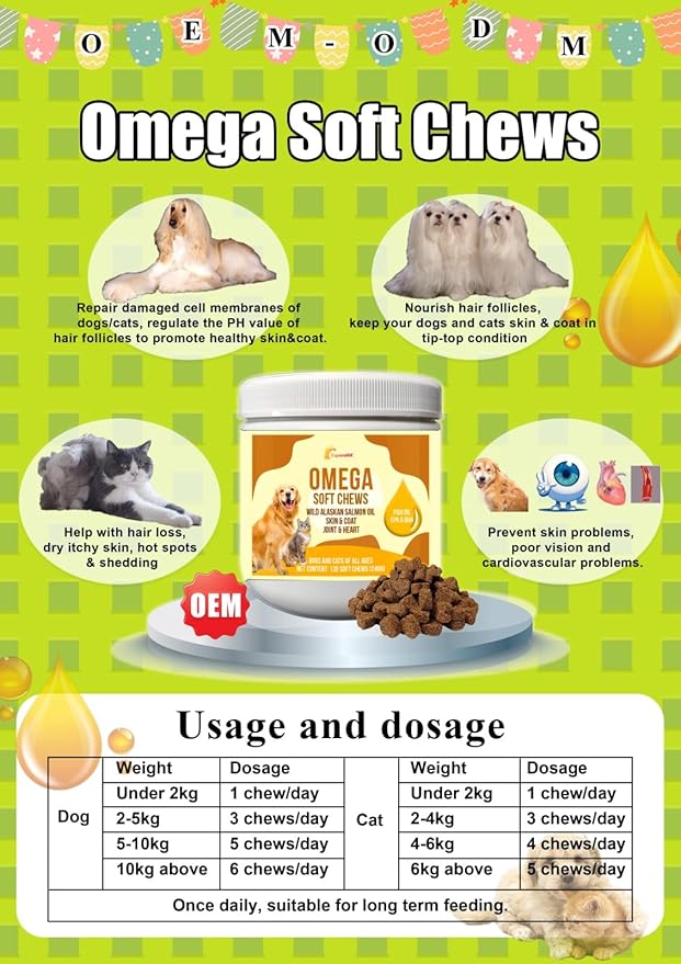 10-in-1 Multivitamin for Dogs – Glucosamine, Chondroitin, Probiotics & Omega 3 Fish Oil – Dog Supplement for Joints, Skin, Coat, Heart & Immune Support – Peanut Butter Flavor – 120 Soft Chews