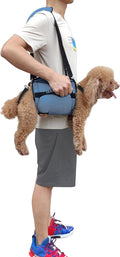 COODEO Dog Carry Sling, Emergency Backpack Pet Legs Support & Rehabilitation Dog Lift Harness for Nail Trimming, Dog Carrier for Senior Dogs Joint Injuries, Arthritis, Up and Down Stairs (M, Blue)
