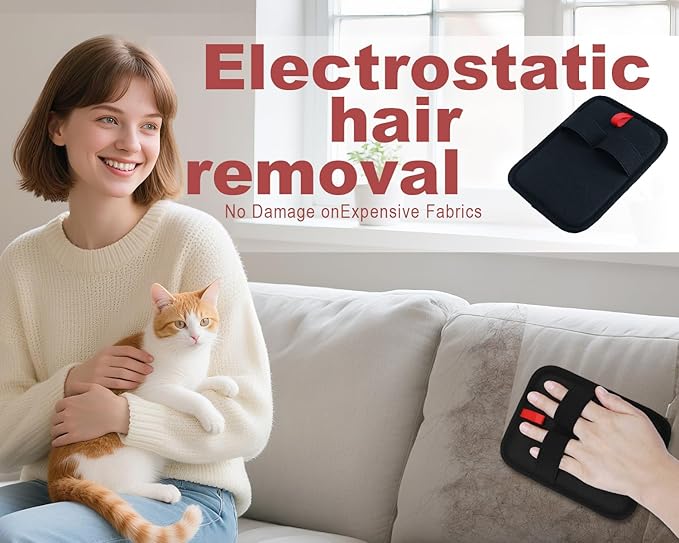 Electrostatic Pet Hair Remover Glove, Newly Upgraded Reusable Electrostatic Pet Hair Gloves, Pet Hair Remover Tool for Clothing, Couch, Carpet, Car Seat (2Pcs)